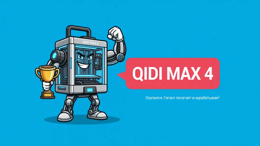 QIDI MAX 4 окупился. Гигант печатает и зарабатывает